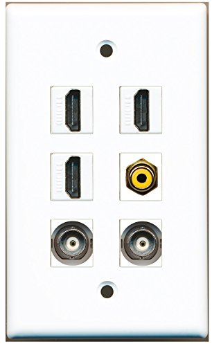 RiteAV - 3 HDMI 1 Port RCA Yellow 2 Port BNC Wall Plate