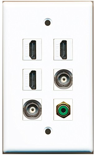 RiteAV - 3 HDMI 1 Port RCA Green 2 Port BNC Wall Plate