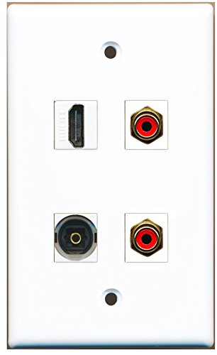 RiteAV - 1 Port HDMI 2 Port RCA Red 1 Port Toslink Wall Plate