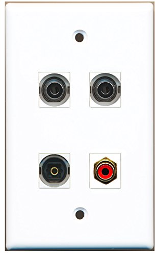 RiteAV - 1 Port RCA Red 1 Port Toslink 2 Port 3.5mm Wall Plate