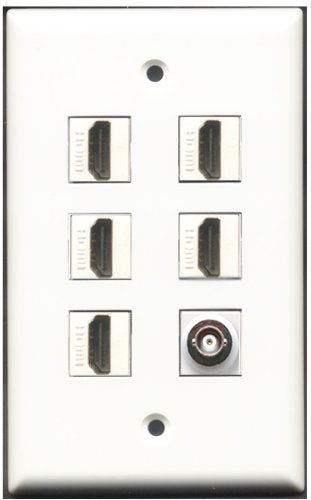 RiteAV - 5 Port HDMI 1 BNC Wall Plate