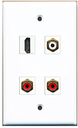 RiteAV - 1 Port HDMI 2 Port RCA Red 1 Port RCA White Wall Plate