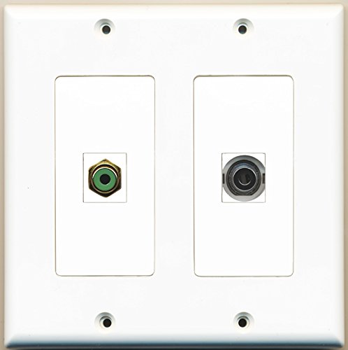 RiteAV - 1 Port RCA Green 1 Port 3.5mm - Dual Gang Wall Plate