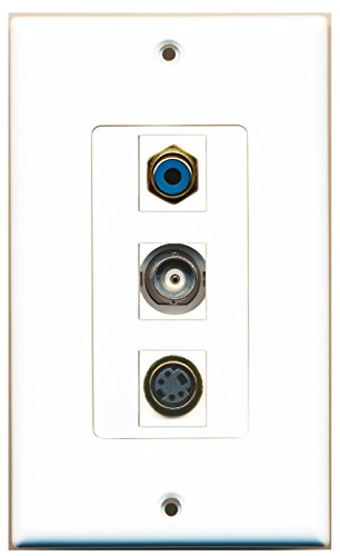 RiteAV - 1 Port RCA Blue and 1 Port S-Video and 1 Port BNC Decorative Wall Plate Decorative
