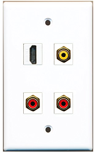 RiteAV - 1 Port HDMI 2 Port RCA Red 1 Port RCA Yellow Wall Plate