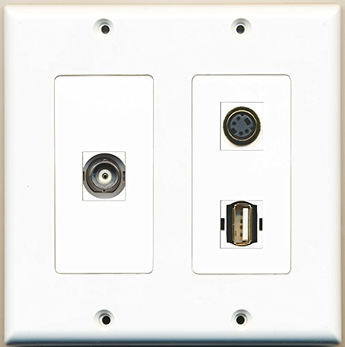 RiteAV - 1 Port USB A-A 1 Port S-Video 1 Port BNC - 2 Gang Wall Plate