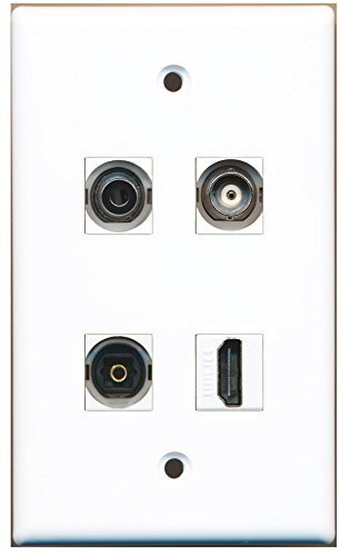 RiteAV - 1 Port HDMI 1 Port Toslink 1 Port 3.5mm 1 Port BNC Wall Plate