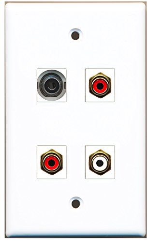 RiteAV - 2 Port RCA Red 1 Port RCA White 1 Port 3.5mm Wall Plate