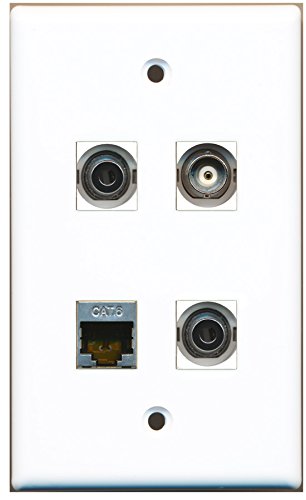 RiteAV - 1 Port Shielded Cat6 Ethernet 2 Port 3.5mm 1 Port BNC Wall Plate