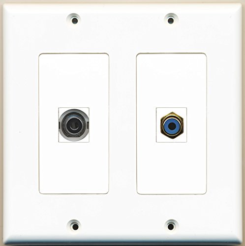 RiteAV - 1 Port RCA Blue 1 Port 3.5mm - Dual Gang Wall Plate