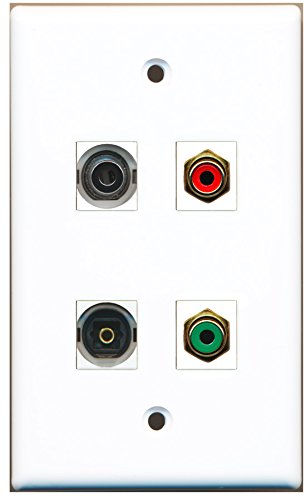 RiteAV - 1 Port RCA Red 1 Port RCA Green 1 Port Toslink 1 Port 3.5mm Wall Plate