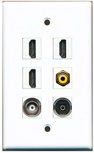 RiteAV - 3 HDMI 1 Port RCA Yellow 1 Port Toslink 1 Port BNC Wall Plate