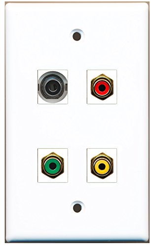 RiteAV - 1 Port RCA Red 1 Port RCA Yellow 1 Port RCA Green 1 Port 3.5mm Wall Plate