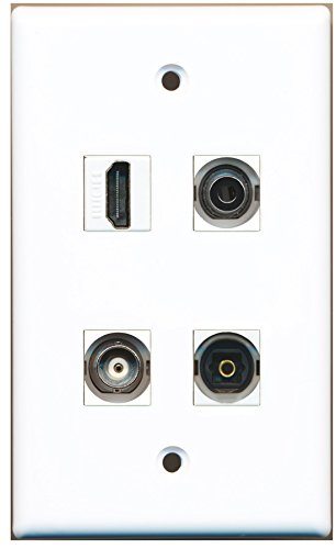 RiteAV - 1 Port HDMI 1 Port Toslink 1 Port 3.5mm 1 Port BNC Wall Plate