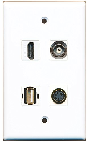 RiteAV - 1 Port HDMI 1 Port USB A-A 1 Port S-Video 1 Port BNC Wall Plate