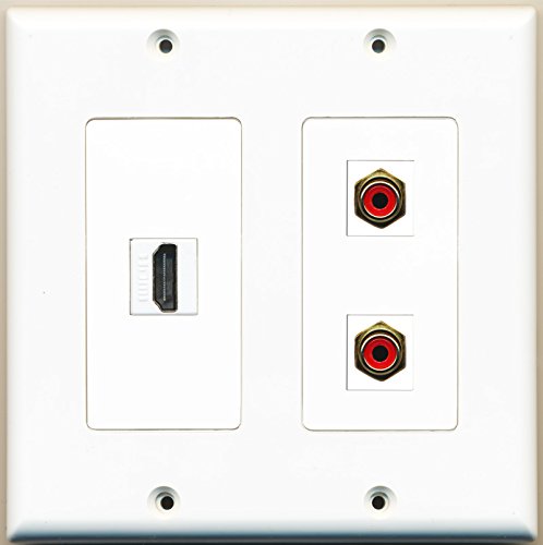 RiteAV - 1 Port HDMI 2 Port RCA Red - 2 Gang Wall Plate