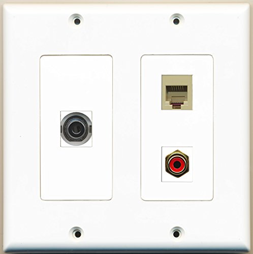 RiteAV - 1 Port RCA Red 1 Port Phone RJ11 RJ12 Beige 1 Port 3.5mm - 2 Gang Wall Plate