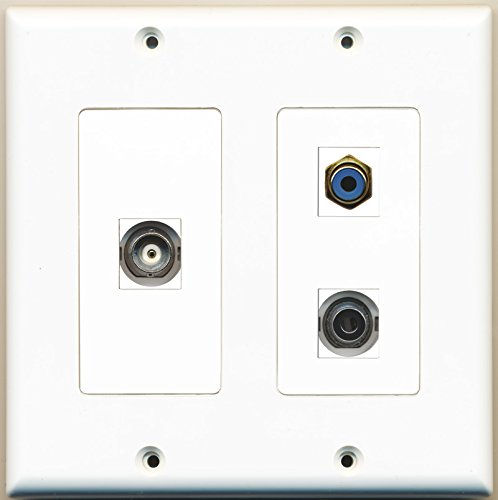 RiteAV - 1 Port RCA Blue 1 Port 3.5mm 1 Port BNC - 2 Gang Wall Plate