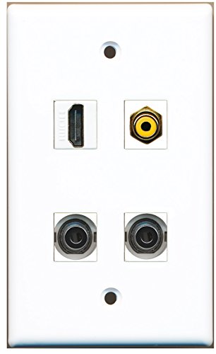 RiteAV - 1 Port HDMI 1 Port RCA Yellow 2 Port 3.5mm Wall Plate