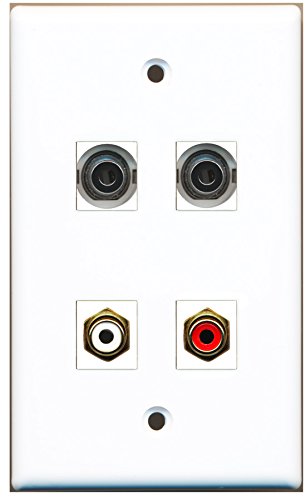 RiteAV - 1 Port RCA Red 1 Port RCA White 2 Port 3.5mm Wall Plate