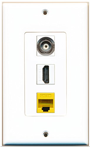 RiteAV - 1 Port HDMI 1 BNC 1 Cat5e Ethernet Yellow Wall Plate Decorative