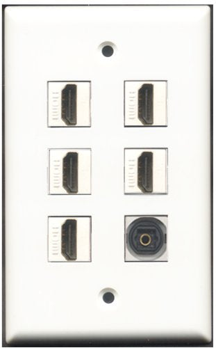 RiteAV - 5 Port HDMI 1 Toslink Wall Plate