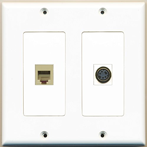 RiteAV - 1 Port Phone RJ11 RJ12 Beige 1 Port S-Video - Dual Gang Wall Plate