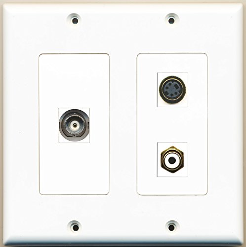 RiteAV - 1 Port RCA White 1 Port S-Video 1 Port BNC - 2 Gang Wall Plate