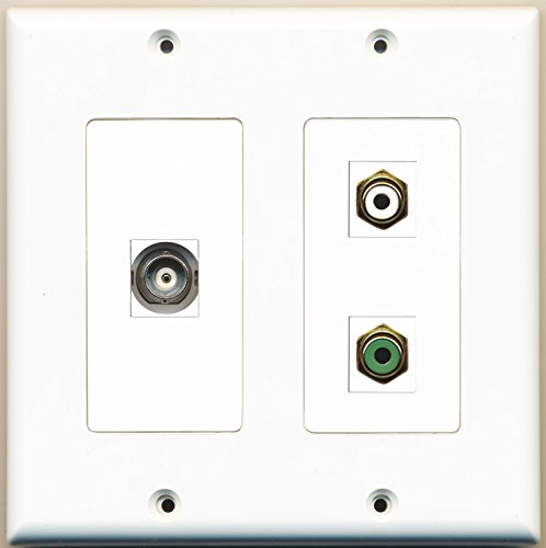 RiteAV - 1 Port RCA White 1 Port RCA Green 1 Port BNC - 2 Gang Wall Plate
