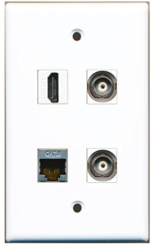 RiteAV - 1 Port HDMI 1 Port Shielded Cat6 Ethernet 2 Port BNC Wall Plate