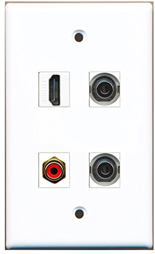 RiteAV - 1 Port HDMI 1 Port RCA Red 2 Port 3.5mm Wall Plate