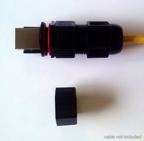 RiteAV - Outdoor Waterproof Rj45 Coupler ( Feed-Thru ), Female to Female, Shielded - with Cap