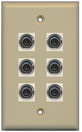 RiteAV (1 Gang Flat) 6 3.5mm (Ivory) Wall Plate Ivory