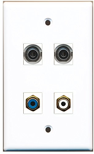 RiteAV - 1 Port RCA White 1 Port RCA Blue 2 Port 3.5mm Wall Plate