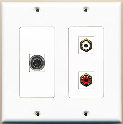 RiteAV - 1 Port RCA Red 1 Port RCA White 1 Port 3.5mm - 2 Gang Wall Plate