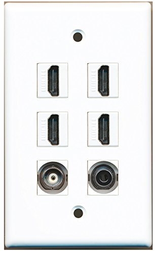 RiteAV - 4 HDMI 1 Port 3.5mm 1 Port BNC Wall Plate