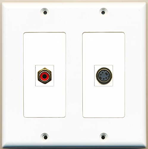 RiteAV - 1 Port RCA Red 1 Port S-Video - Dual Gang Wall Plate