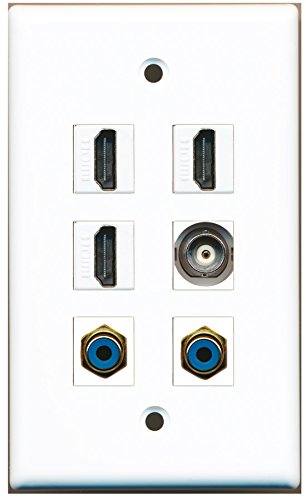 RiteAV - 3 HDMI 2 Port RCA Blue 1 Port BNC Wall Plate