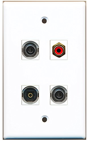 RiteAV - 1 Port RCA Red 1 Port Toslink 2 Port 3.5mm Wall Plate