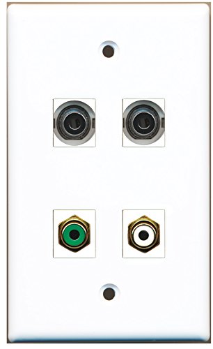 RiteAV - 1 Port RCA White 1 Port RCA Green 2 Port 3.5mm Wall Plate