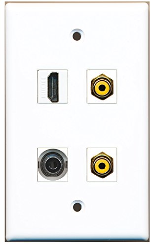 RiteAV - 1 Port HDMI 2 Port RCA Yellow 1 Port 3.5mm Wall Plate