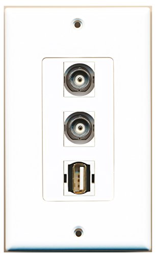 RiteAV - 1 Port USB A-A 2 Port BNC Decorative Wall Plate Decorative