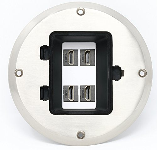 RiteAV - 4 Port HDMI 2.0 Floor Box - Stainless Steel