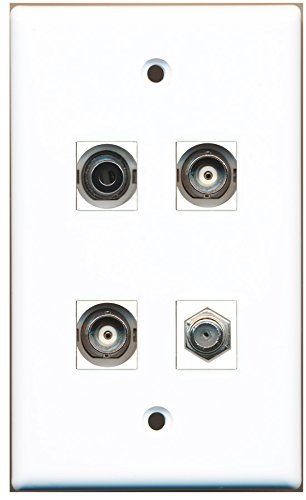 RiteAV - 1 Port Coax Cable TV- F-Type 1 Port 3.5mm 2 Port BNC Wall Plate