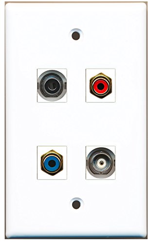 RiteAV - 1 Port RCA Red 1 Port RCA Blue 1 Port 3.5mm 1 Port BNC Wall Plate