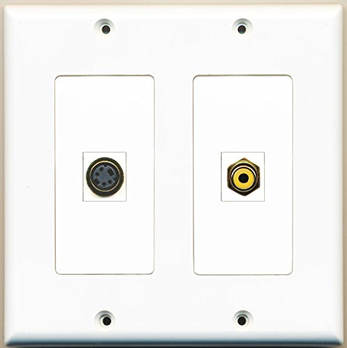 RiteAV - 1 Port RCA Yellow 1 Port S-Video - Dual Gang Wall Plate
