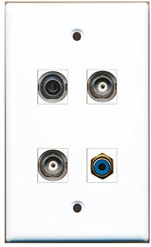 RiteAV - 1 Port RCA Blue 1 Port 3.5mm 2 Port BNC Wall Plate