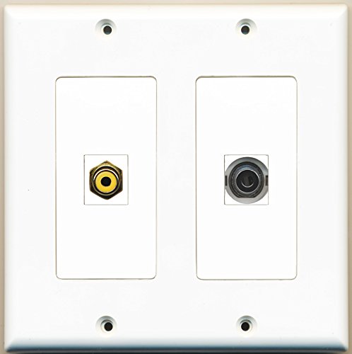 RiteAV - 1 Port RCA Yellow 1 Port 3.5mm - Dual Gang Wall Plate