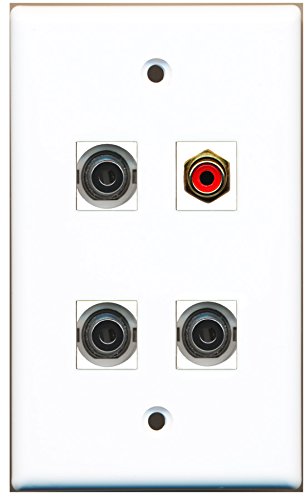 RiteAV - 1 Port RCA Red 3 Port 3.5mm Wall Plate