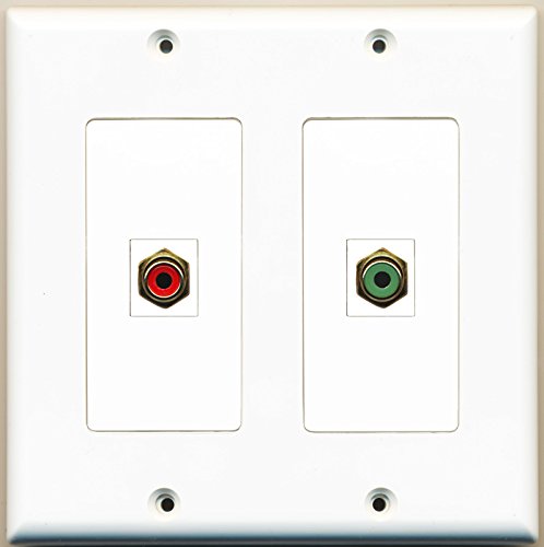 RiteAV - 1 Port RCA Red 1 Port RCA Green - Dual Gang Wall Plate